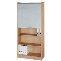 HAMMERBACHER Prokura Rollladenschrank nussbaum, silber 4 Fachböden 90,0 x 40,0 x 200,4 cm von HAMMERBACHER