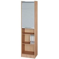 HAMMERBACHER Prokura Rollladenschrank nussbaum, silber 4 Fachböden 50,0 x 40,0 x 200,4 cm von HAMMERBACHER