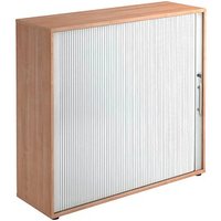 HAMMERBACHER Rollladenschrank nussbaum, silber 2 Fachböden 120,0 x 40,0 x 110,0 cm von HAMMERBACHER