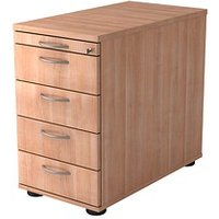 HAMMERBACHER Solid SC50 Standcontainer nussbaum 5 Auszüge 42,8 x 80,0 x 72,0 - 76,0 cm von HAMMERBACHER