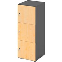 HAMMERBACHER Schließfachschrank grafit, ahorn V234L3/G/3/DS, 3 Schließfächer 40,0 x 42,0 x 110,0 cm von HAMMERBACHER