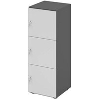 HAMMERBACHER Schließfachschrank grafit, lichtgrau V234L3/G/5/DS, 3 Schließfächer 40,0 x 42,0 x 110,0 cm von HAMMERBACHER