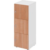 HAMMERBACHER Schließfachschrank weiß, nussbaum V234L3/W/N/DS, 3 Schließfächer 40,0 x 42,0 x 110,0 cm von HAMMERBACHER