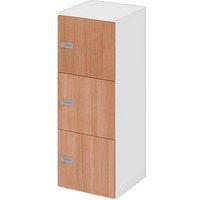 HAMMERBACHER Schließfachschrank weiß, nussbaum V234L3/W/N/ZS, 3 Schließfächer 40,0 x 42,0 x 110,0 cm von HAMMERBACHER