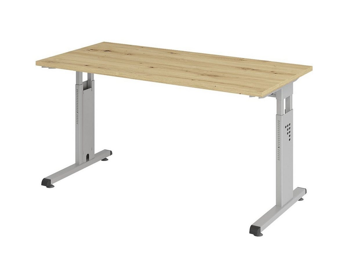 HAMMERBACHER Schreibtisch Home Office, höhenverstellbar bis 85 cm, silbernes Gestell von HAMMERBACHER