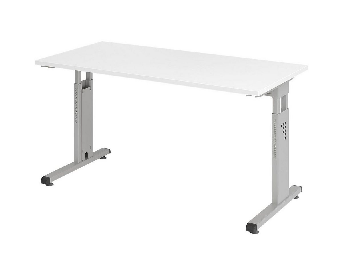 HAMMERBACHER Schreibtisch Home Office, höhenverstellbar bis 85 cm, silbernes Gestell von HAMMERBACHER