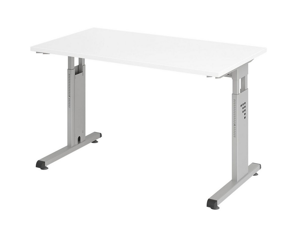 HAMMERBACHER Schreibtisch Home Office, höhenverstellbar bis 85 cm, silbernes Gestell von HAMMERBACHER