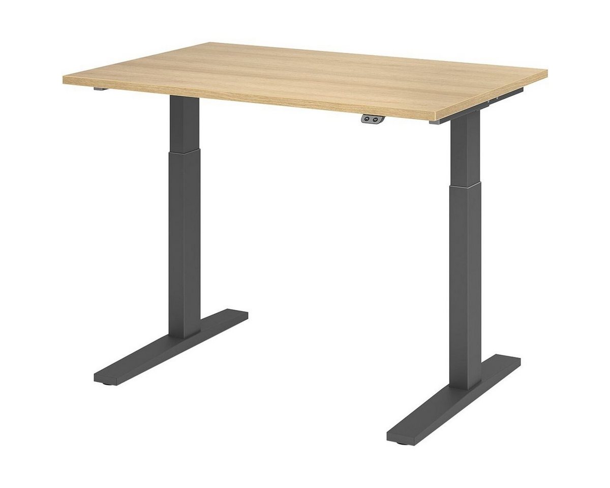 HAMMERBACHER Schreibtisch Upper Desk, elektrisch höhenverstellbar bis 120 cm, Gestell grahitfarben von HAMMERBACHER