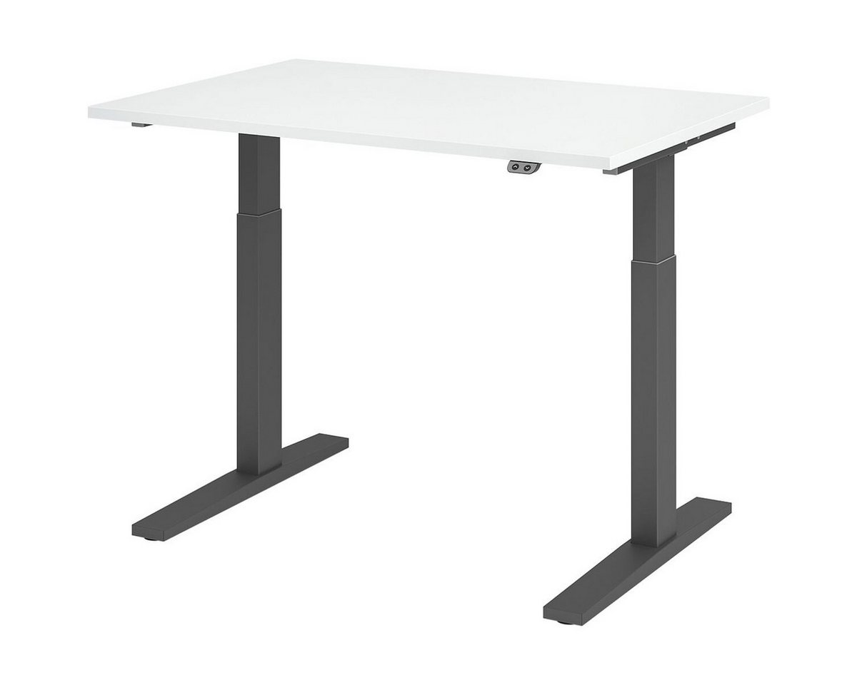 HAMMERBACHER Schreibtisch Upper Desk, elektrisch höhenverstellbar bis 120 cm, Gestell grahitfarben von HAMMERBACHER