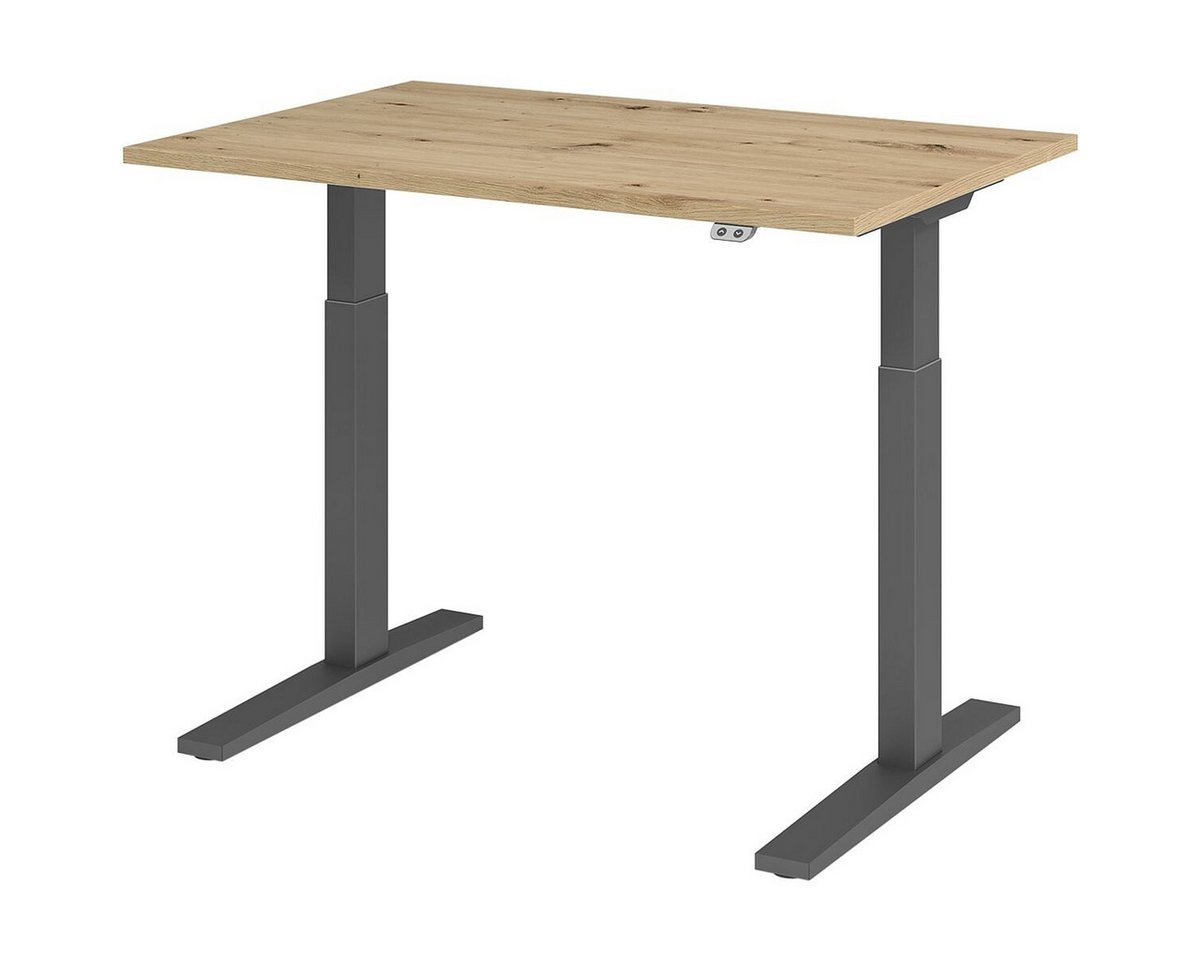 HAMMERBACHER Schreibtisch Upper Desk, elektrisch höhenverstellbar bis 120 cm, Gestell grahitfarben von HAMMERBACHER