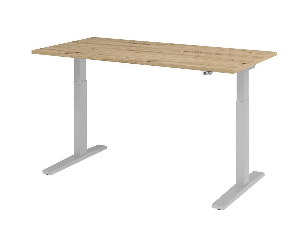 HAMMERBACHER Schreibtisch Upper Desk, elektrisch höhenverstellbar bis 120 cm, Gestell silberfarben von HAMMERBACHER