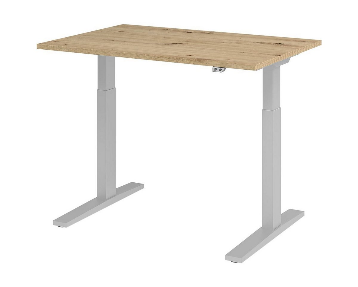 HAMMERBACHER Schreibtisch Upper Desk, elektrisch höhenverstellbar bis 120 cm, Gestell silberfarben von HAMMERBACHER