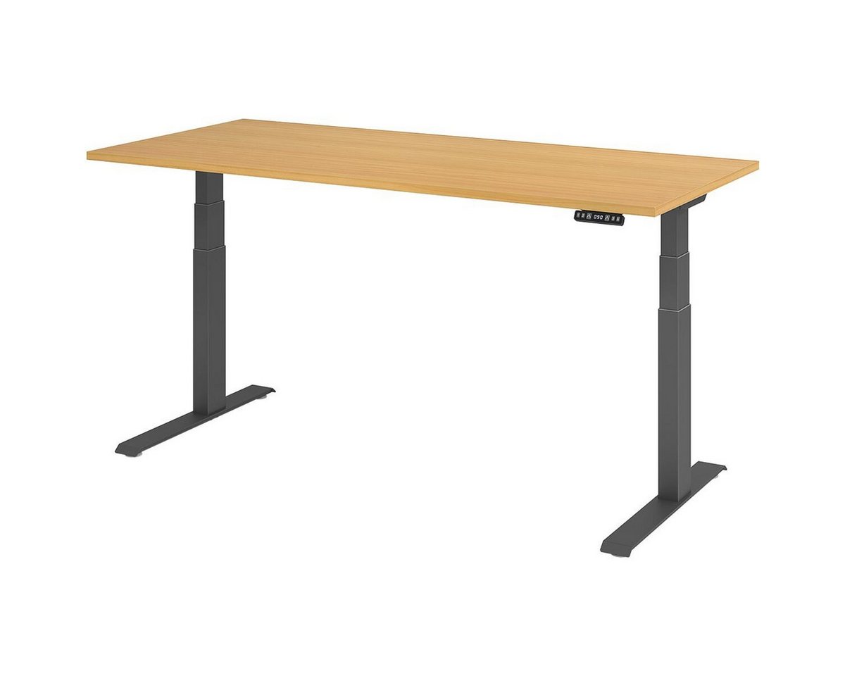 HAMMERBACHER Schreibtisch Upper Desk, elektrisch höhenverstellbar bis 129 cm, Gestell grahitfarben von HAMMERBACHER