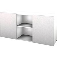HAMMERBACHER Sideboard 1780, V1780/W/S weiß, silber 160,0 x 42,0 x 74,8 cm von HAMMERBACHER