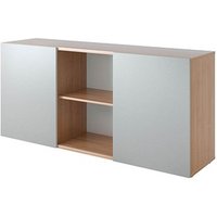 HAMMERBACHER Sideboard Haziender, V1780/N/S nussbaum, silber 160,0 x 42,0 x 74,8 cm von HAMMERBACHER