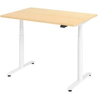 HAMMERBACHER VXDLR12 elektrisch höhenverstellbarer Schreibtisch ahorn rechteckig, T-Fuß-Gestell weiß 120,0 x 80,0 cm HAMMERBACHER VXDLR12 elektrisch höhenverstellbarer Schreibtisch ahorn rechteckig, T-Fuß-Gestell weiß 120,0 x 80,0 cm von HAMMERBACHER