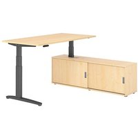 HAMMERBACHER XBHM16SB elektrisch höhenverstellbarer Schreibtisch ahorn rechteckig, C-Fuß-Gestell grau 160,0 x 80,0 cm HAMMERBACHER XBHM16SB elektrisch höhenverstellbarer Schreibtisch ahorn rechteckig, C-Fuß-Gestell grau 160,0 x 80,0 cm von HAMMERBACHER