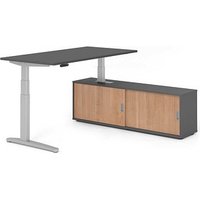 HAMMERBACHER XBHM16SB elektrisch höhenverstellbarer Schreibtisch grafit rechteckig, C-Fuß-Gestell silber 160,0 x 80,0 cm HAMMERBACHER XBHM16SB elektrisch höhenverstellbarer Schreibtisch grafit rechteckig, C-Fuß-Gestell silber 160,0 x 80,0 cm von HAMMERBACHER