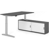 HAMMERBACHER XBHM16SB elektrisch höhenverstellbarer Schreibtisch grafit rechteckig, C-Fuß-Gestell silber 160,0 x 80,0 cm HAMMERBACHER XBHM16SB elektrisch höhenverstellbarer Schreibtisch grafit rechteckig, C-Fuß-Gestell silber 160,0 x 80,0 cm von HAMMERBACHER