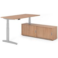 HAMMERBACHER XBHM16SB elektrisch höhenverstellbarer Schreibtisch nussbaum rechteckig, C-Fuß-Gestell silber 160,0 x 80,0 cm HAMMERBACHER XBHM16SB elektrisch höhenverstellbarer Schreibtisch nussbaum rechteckig, C-Fuß-Gestell silber 160,0 x 80,0 cm von HAMMERBACHER