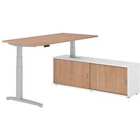 HAMMERBACHER XBHM16SB elektrisch höhenverstellbarer Schreibtisch nussbaum rechteckig, C-Fuß-Gestell silber 160,0 x 80,0 cm HAMMERBACHER XBHM16SB elektrisch höhenverstellbarer Schreibtisch nussbaum rechteckig, C-Fuß-Gestell silber 160,0 x 80,0 cm von HAMMERBACHER