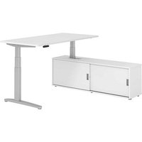 HAMMERBACHER XBHM16SB elektrisch höhenverstellbarer Schreibtisch weiß rechteckig, C-Fuß-Gestell silber 160,0 x 80,0 cm HAMMERBACHER XBHM16SB elektrisch höhenverstellbarer Schreibtisch weiß rechteckig, C-Fuß-Gestell silber 160,0 x 80,0 cm von HAMMERBACHER