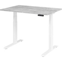 HAMMERBACHER XDKB12 elektrisch höhenverstellbarer Schreibtisch beton rechteckig, C-Fuß-Gestell weiß 120,0 x 80,0 cm von HAMMERBACHER
