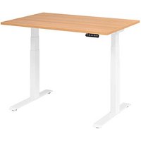 HAMMERBACHER XDKB12 elektrisch höhenverstellbarer Schreibtisch eiche rechteckig, C-Fuß-Gestell weiß 120,0 x 80,0 cm von HAMMERBACHER