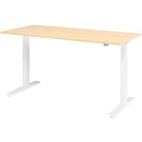 HAMMERBACHER XMKA19 elektrisch höhenverstellbarer Schreibtisch ahorn rechteckig, C-Fuß-Gestell weiß 180,0 x 80,0 cm von HAMMERBACHER