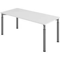 HAMMERBACHER YS19 höhenverstellbarer Schreibtisch lichtgrau rechteckig, 4-Fuß-Gestell grau 180,0 x 80,0 cm von HAMMERBACHER