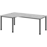 HAMMERBACHER VHS82/M/G höhenverstellbarer Schreibtisch 68,5 - 81 cm beton / grafit von HAMMERBACHER