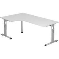 HAMMERBACHER VOS82/W/S höhenverstellbarer Schreibtisch 65 - 85 cm weiß / silber von HAMMERBACHER