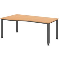 HAMMERBACHER VQS18/6/G höhenverstellbarer Schreibtisch 68,5 - 81 cm buche / grafit von HAMMERBACHER