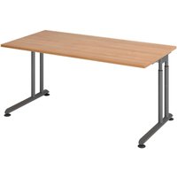 HAMMERBACHER höhenverstellbarer Schreibtisch VZS16/N/G nussbaum von HAMMERBACHER