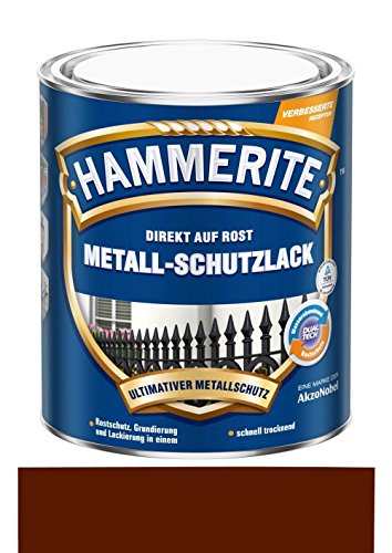 2,5 L Hammerite Direkt auf Rost Metall-Schutzlack Braun, Glanz von HAMMERITE