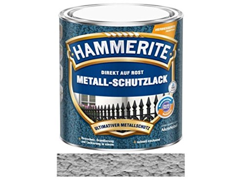 2,5 L Hammerite Direkt auf Rost Metall-Schutzlack Silbergrau, Hammerschlag von HAMMERITE