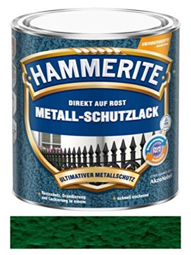 250 ml Hammerite Direkt auf Rost Metall-Schutzlack Dunkelgrün, Hammerschlag von HAMMERITE