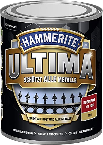 HAMMERITE METALLSCHUTZLACK ULTIMA MATT RUBINROT RAL3003 750ML von HAMMERITE