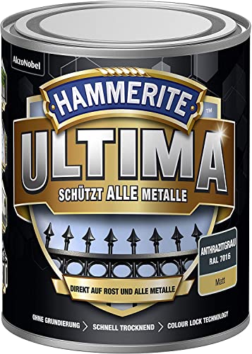 Hammerite metallschutzlack ultima matt anthrazitgrau ral7016 750ml von HAMMERITE