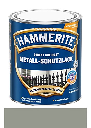 750 ml Hammerite Direkt auf Rost Metall-Schutzlack Hellgrau, Glanz von HAMMERITE