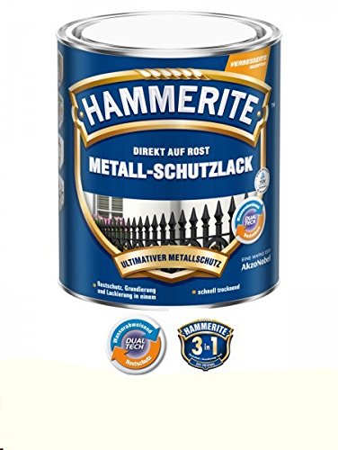 750 ml Hammerite Direkt auf Rost Metall-Schutzlack Weiß, Glanz von HAMMERITE