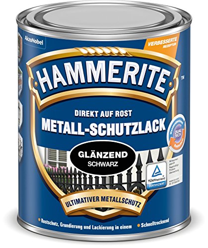 HAMMERITE METALLSCHUTZLACK GLÄNZEND SCHWARZ 2,5L von HAMMERITE