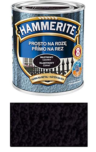 Farbauswahl Hammerite Metallschutz-lack Rostschutz 250ml Hammerschlag (Hammerschlag Schwarz) von HAMMERITE