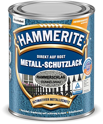 HAMMERITE METALLSCHUTZLACK HAMMERSCHLAG DUNKELGRAU 750ML von HAMMERITE