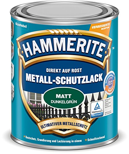 Hammerite Metallschutzlack Matt, Dunkelgrün, 750 ml von Hammerite