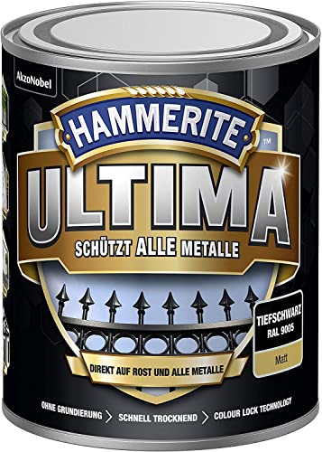 HAMMERITE METALLSCHUTZLACK ULTIMA MATT TIEFSCHWARZ RAL9005 750ML von HAMMERITE