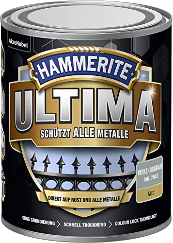Hammerite metallschutzlack ultima matt verkehrsgrau ral7042 750ml von HAMMERITE
