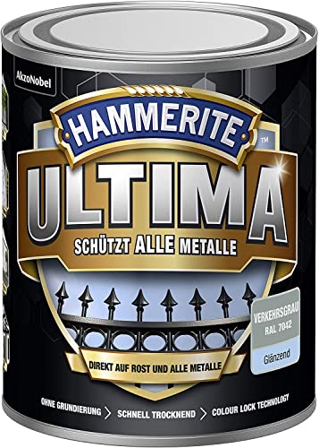 Hammerite metallschutzlack ultima glänzend verkehrsgrau ral7042 750ml von HAMMERITE