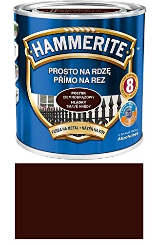 Hammerite Metallschutz-lack Lack Rostschutz 0,7 l Glänzend (Glänzend Dunkelbraun) von HAMMERITE