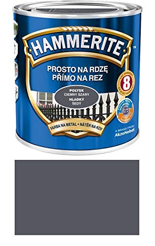 Hammerite Metallschutz-lack Lack Rostschutz 0,7 l Glänzend (Glänzend Dunkelgrau) von HAMMERITE